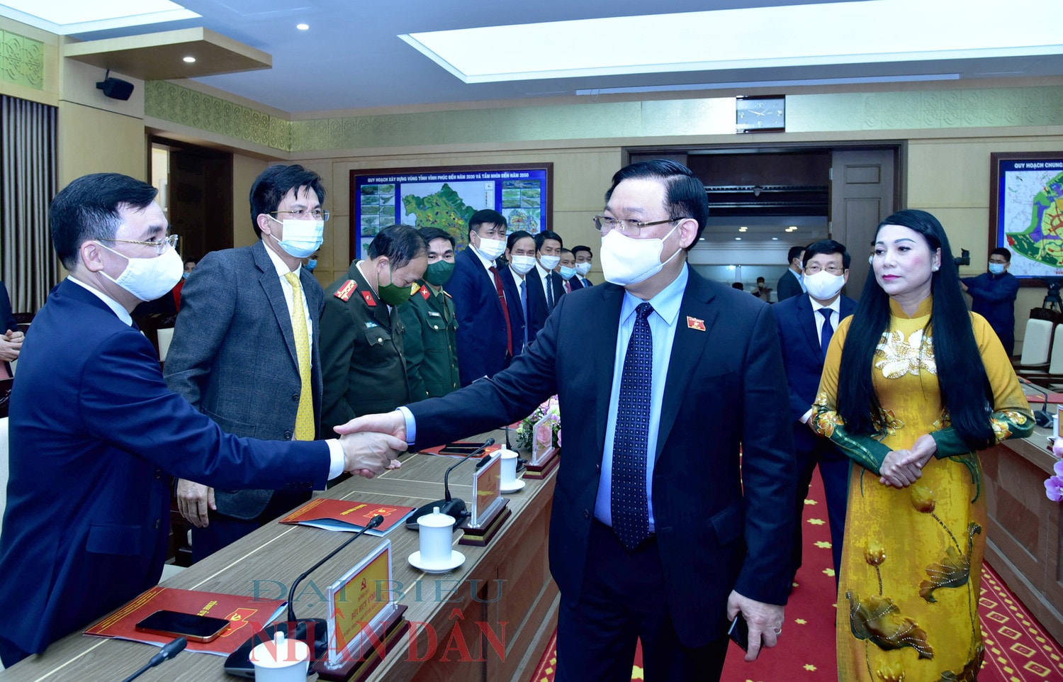 Chủ tịch Quốc hội Vương Đình Huệ làm việc với Tỉnh ủy Vĩnh Phúc Ảnh: Lâm Hiển
