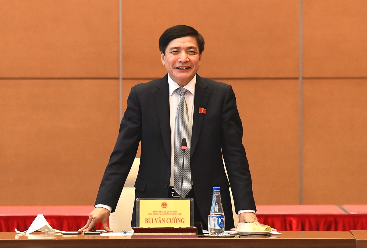 Tổng Thư ký Quốc hội, Chủ nhiệm Văn phòng Quốc hội Bùi Văn Cường phát biểu