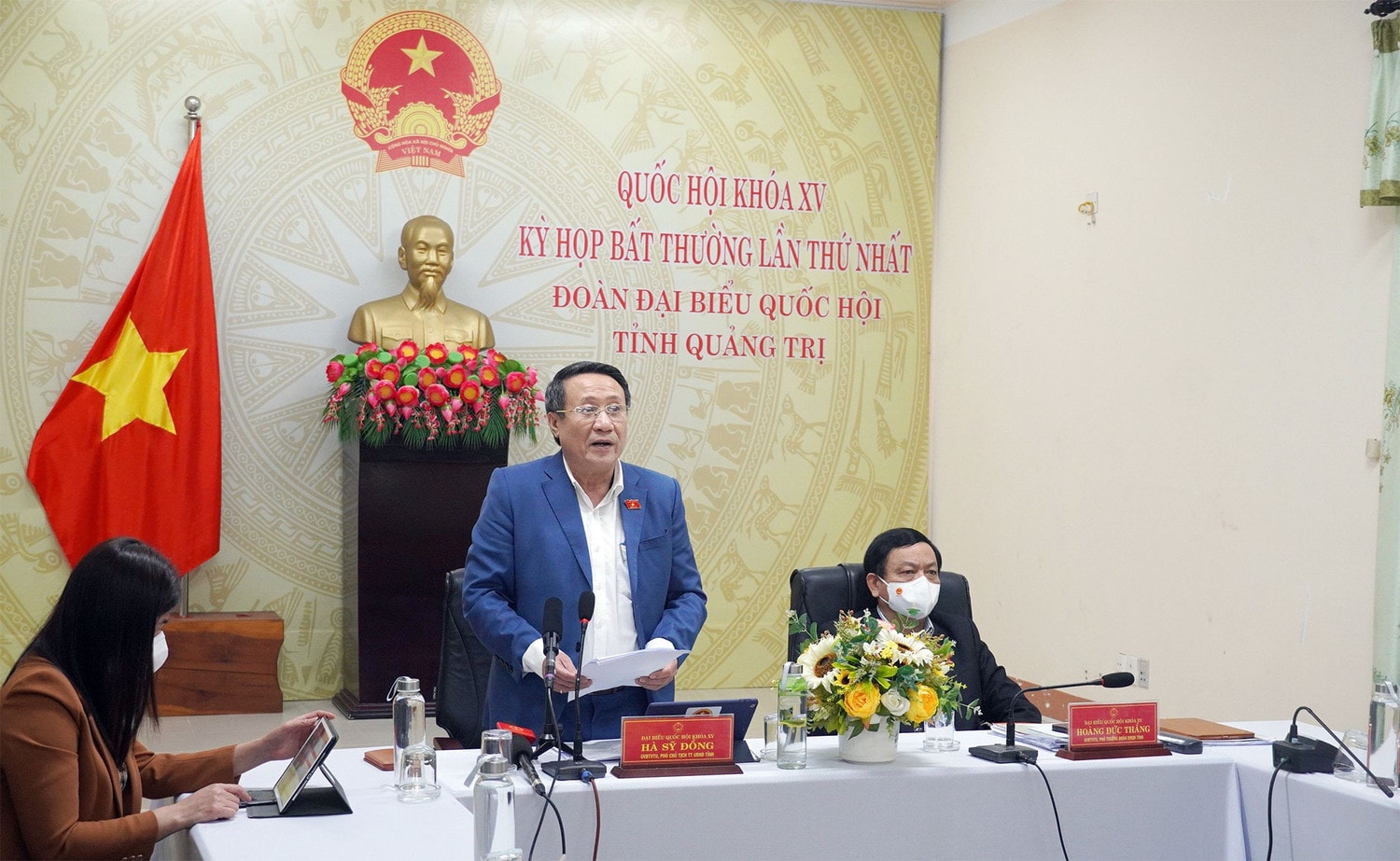 Đại biểu Hà Sỹ Đồng phát biểu tại điểm cầu Quảng Trị