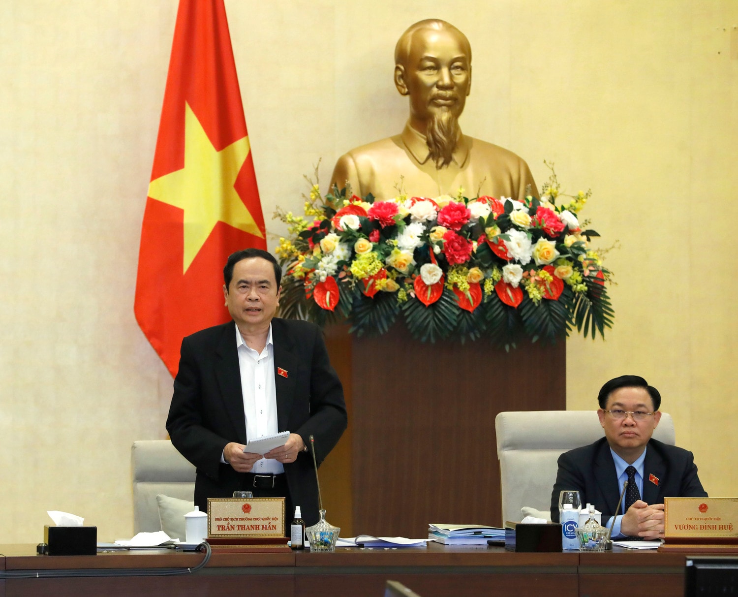 Phó Chủ tịch Thường trực Quốc hội Trần Thanh Mẫn phát biểu