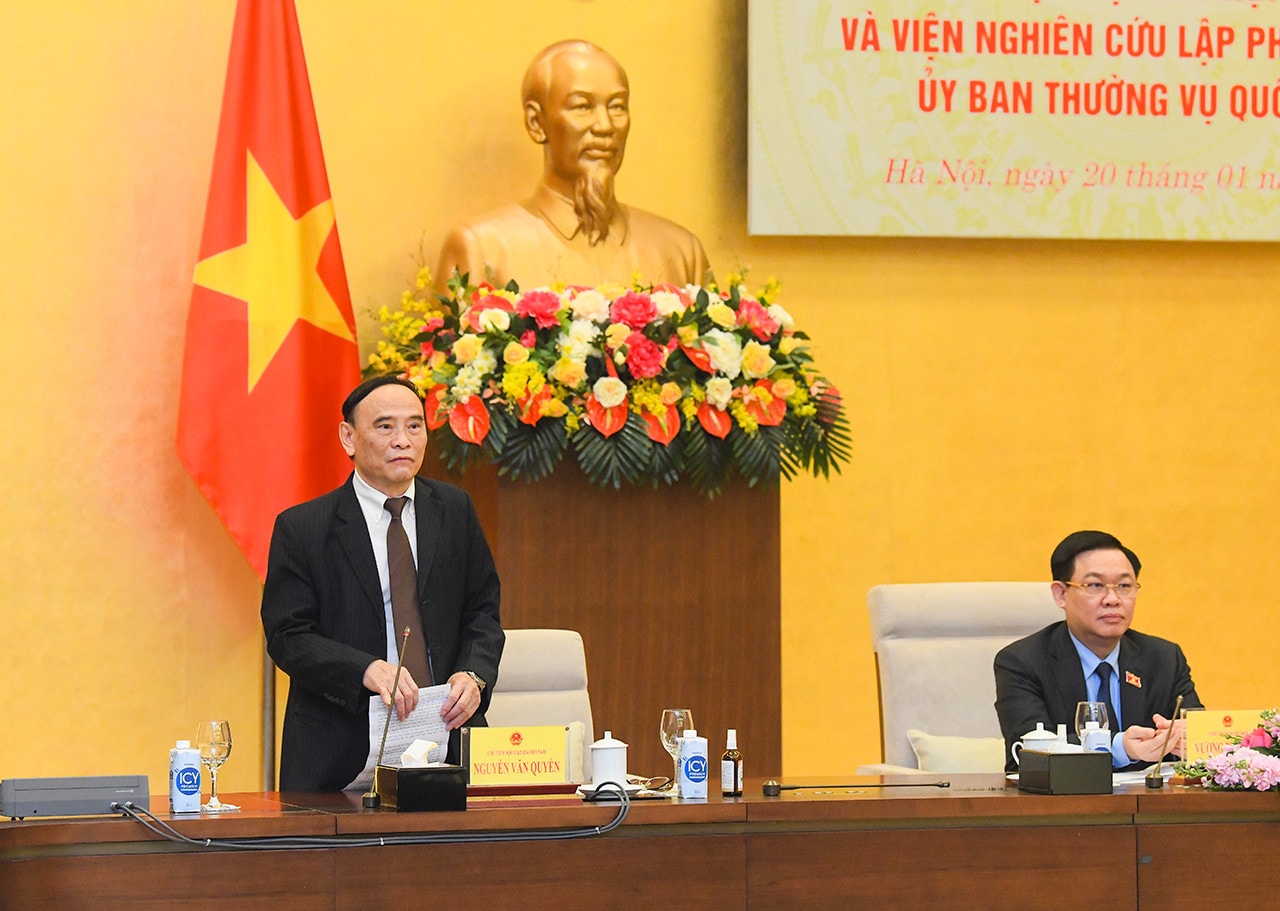 Chủ tịch Hội Luật gia Việt Nam Nguyễn Văn Quyền phát biểu