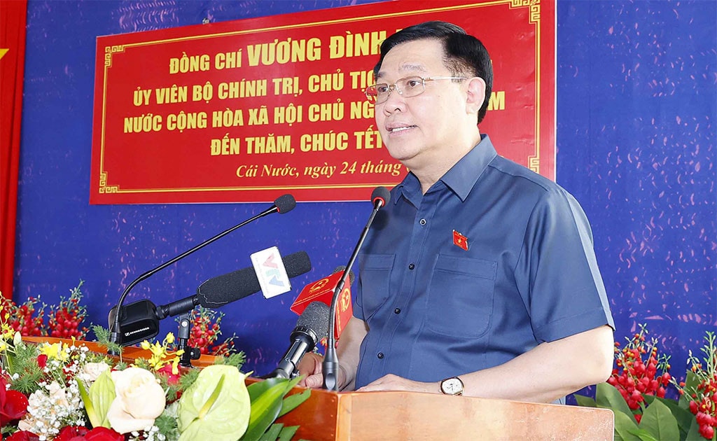 Chủ tịch Quốc hội Vương Đình Huệ phát biểu Ảnh: Doãn Tấn