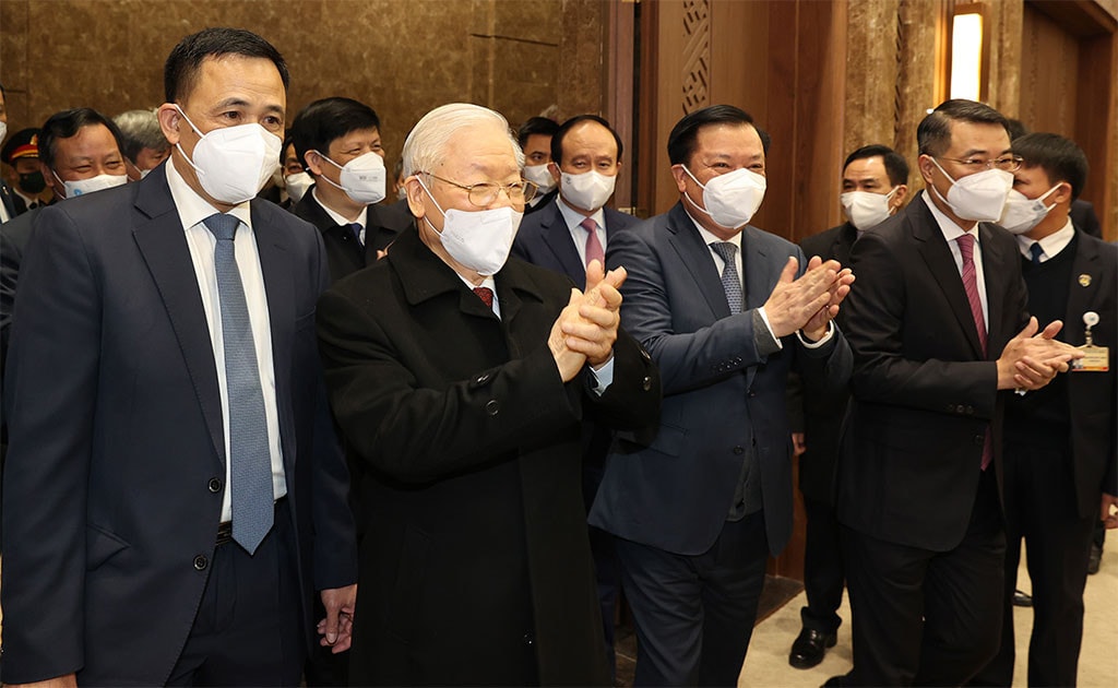 Tổng Bí thư Nguyễn Phú Trọng thăm và chúc Tết Đảng bộ, chính quyền và nhân dân Thủ đô Hà Nội Ảnh : Trí Dũng – TTXVN