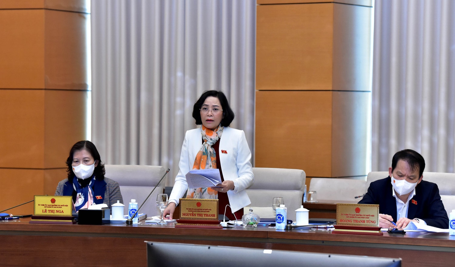 Trưởng ban Công tác đại biểu Nguyễn Thị Thanh phát biểu Ảnh: Lâm Hiển