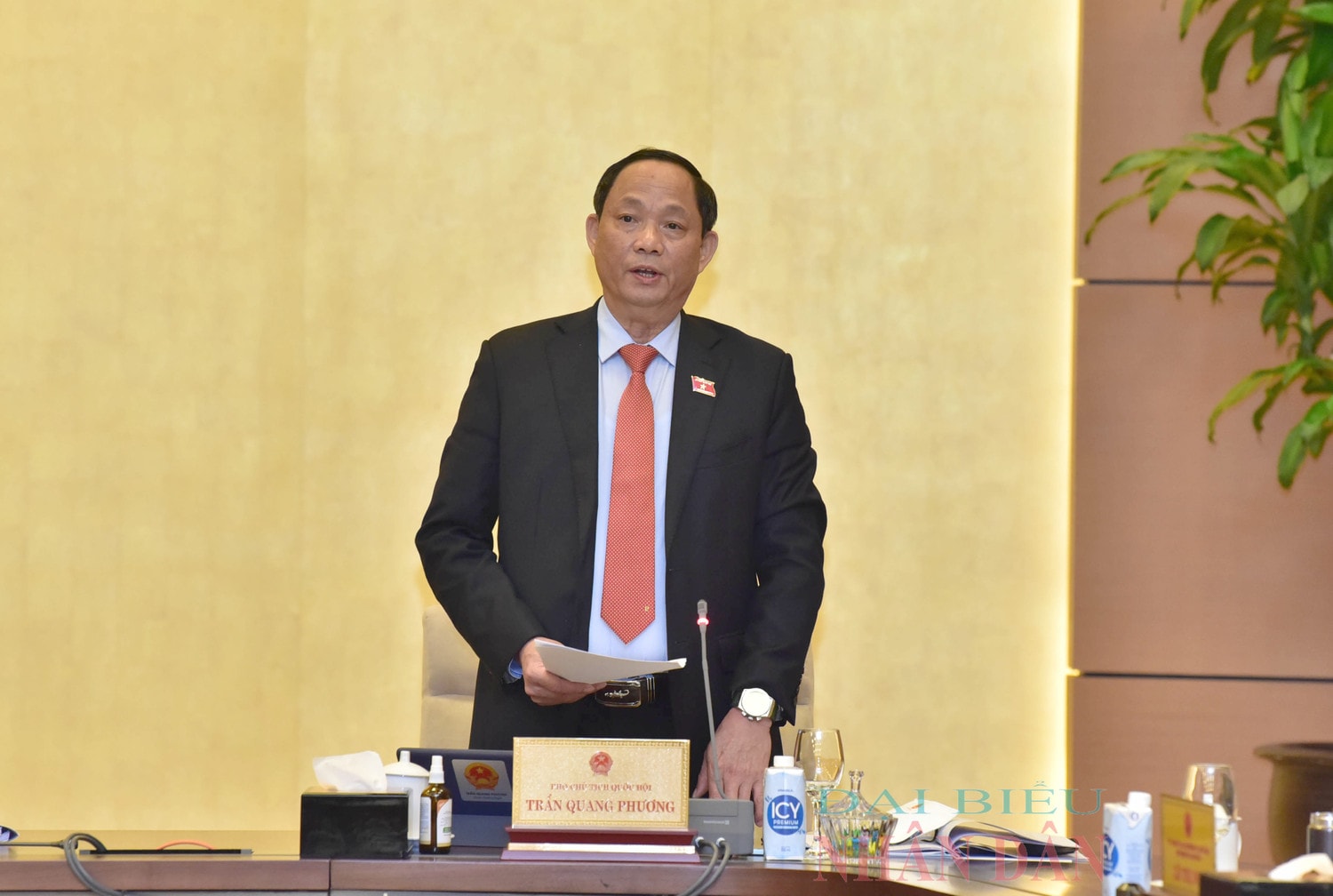 Phó Chủ tịch Quốc hội Trần Quang Phương điều hành phiên họp Ảnh: Lâm Hiển