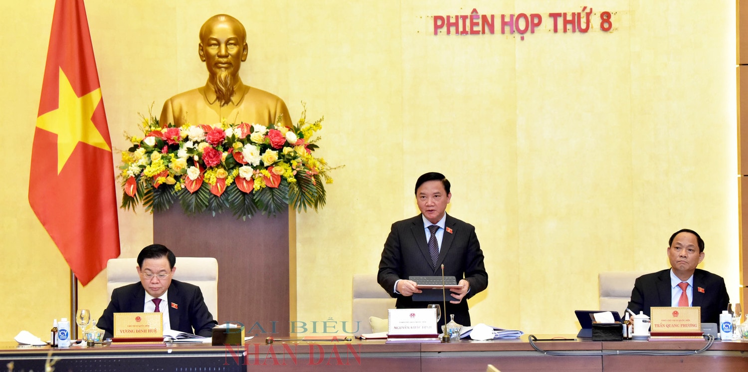 Phó Chủ tịch Quốc hội Nguyễn Khắc Định phát biểu Ảnh: Lâm Hiển