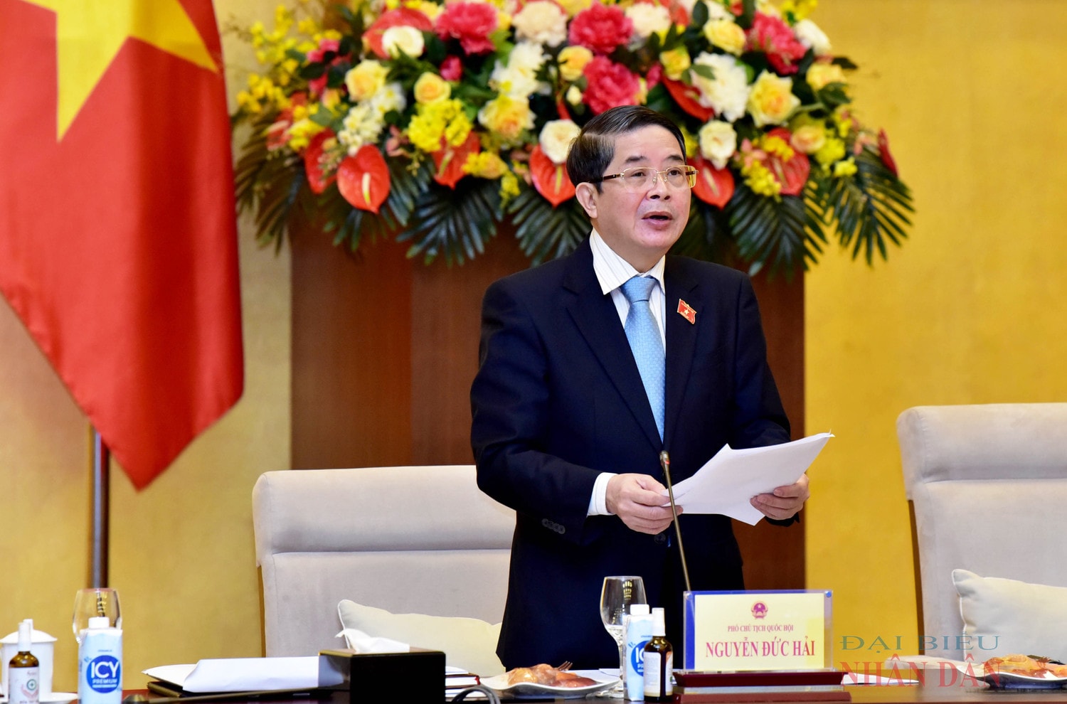 Phó Chủ tịch Quốc hội Nguyễn Đức Hải - Trưởng đoàn giám sát phát biểu Ảnh: Lâm Hiển
