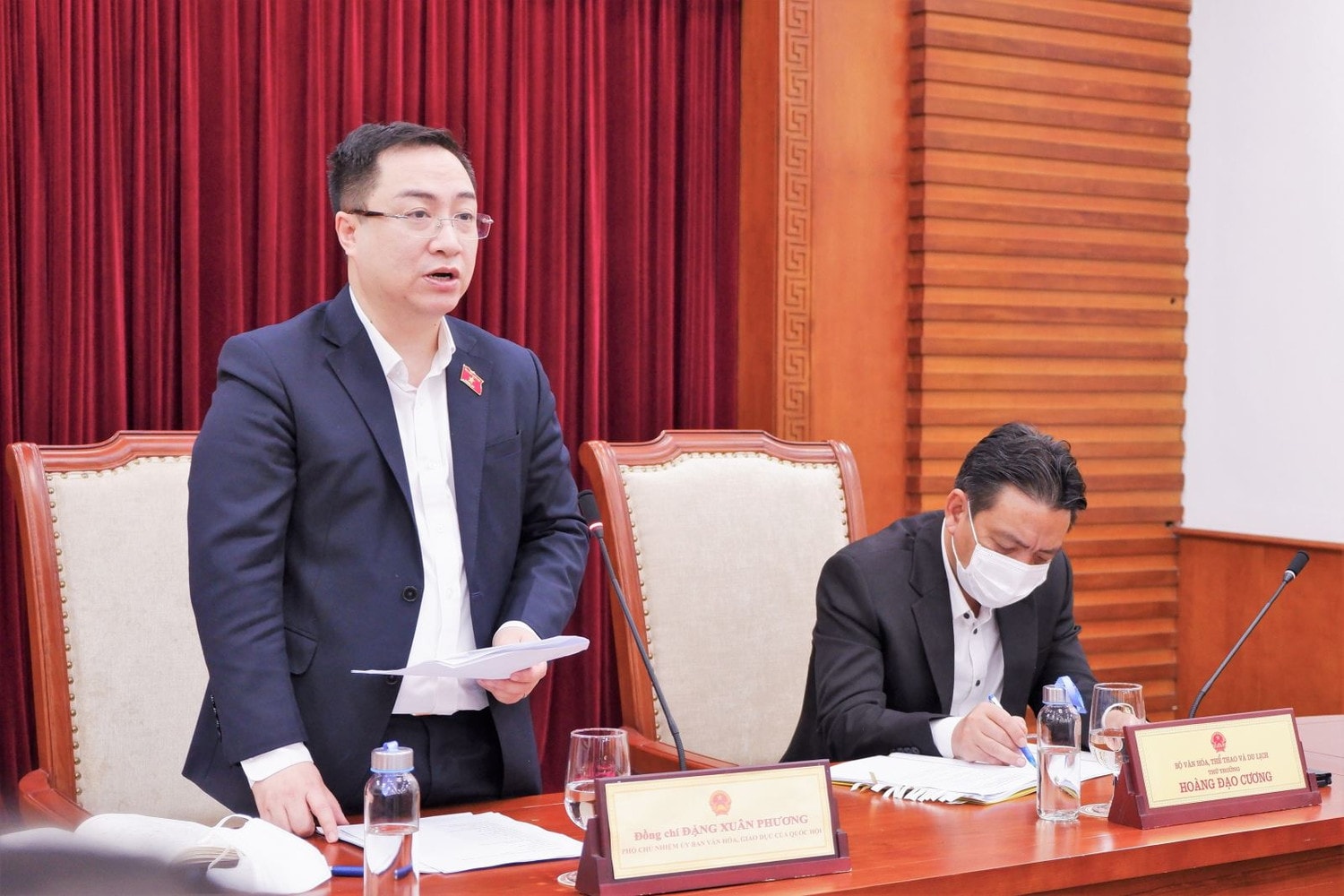 Phó Chủ nhiệm Ủy ban Văn hóa, Giáo dục Đặng Xuân Phương - Trưởng đoàn giám sát phát biểu tại buổi làm việc Phó Chủ nhiệm Ủy ban Văn hóa, Giáo dục Đặng Xuân Phương - Trưởng đoàn giám sát phát biểu tại buổi làm việc