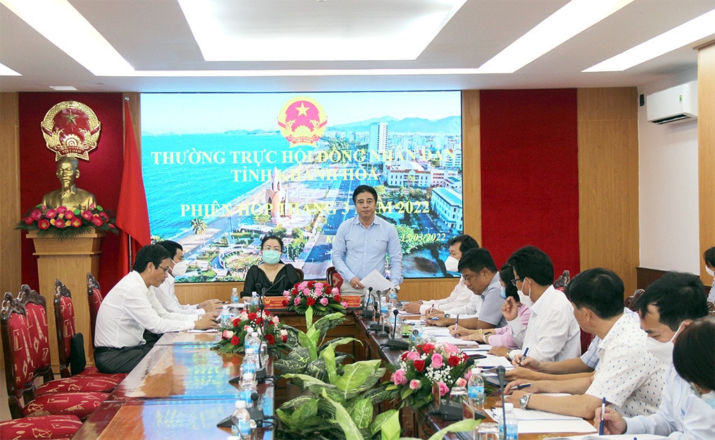 Phiên họp thường kỳ tháng 3.2022 của Thường trực HĐND tỉnh Khánh Hòa Ảnh: Thu Hoài