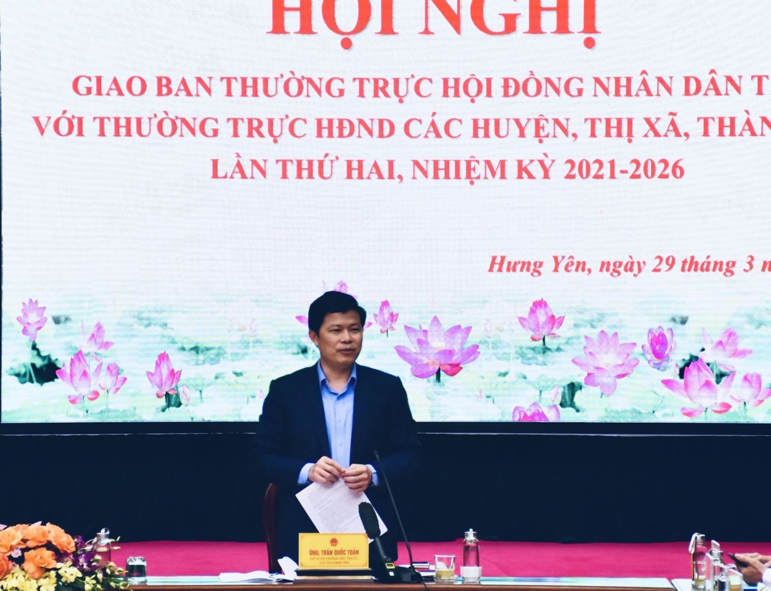Phó Bí thư Thường trực Tỉnh ủy, Chủ tịch HĐND tỉnh Trần Quốc Toản kết luận hội nghị