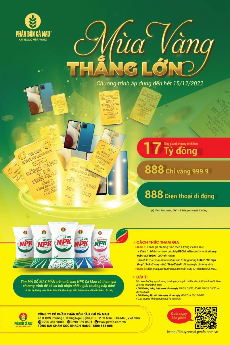 Chương trình “Mùa Vàng Thắng Lớn” diễn ra từ nay tới hết ngày 15.12.2022