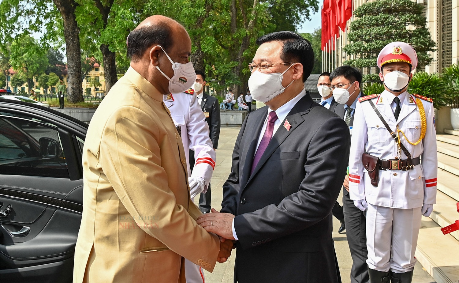 Một số hình ảnh Chủ tịch Quốc hội Vương Đình Huệ đón và hội đàm với Chủ tịch Hạ viện Ấn Độ Om Birla -0