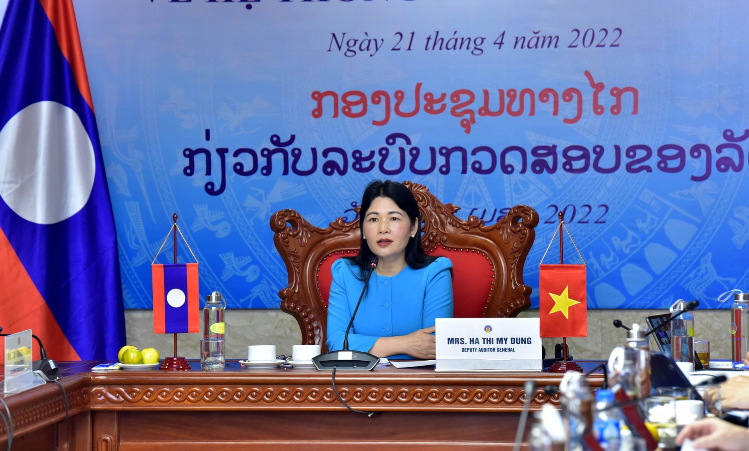 Phó Tổng Kiểm toán nhà nước Hà Thị Mỹ Dung phát biểu tại hội nghị Phó Tổng Kiểm toán nhà nước Hà Thị Mỹ Dung phát biểu tại hội nghị