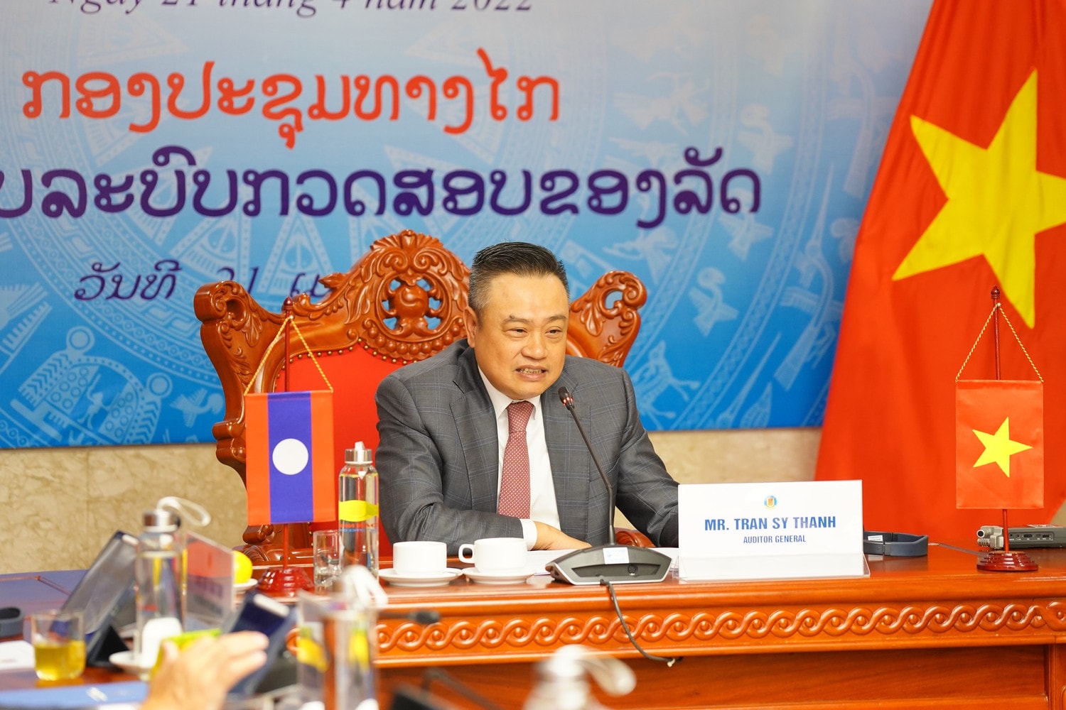 Tổng Kiểm toán nhà nước Việt Nam Trần Sỹ Thanh phát biểu tại hội nghị