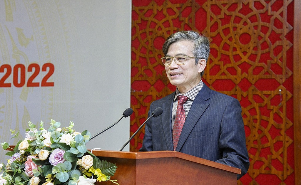 Phó Bí thư Thường trực Đảng ủy cơ quan VPQH Nguyễn Đức Thụ phát biểu khai mạc Hội nghị Nguồn: quochoi.vn