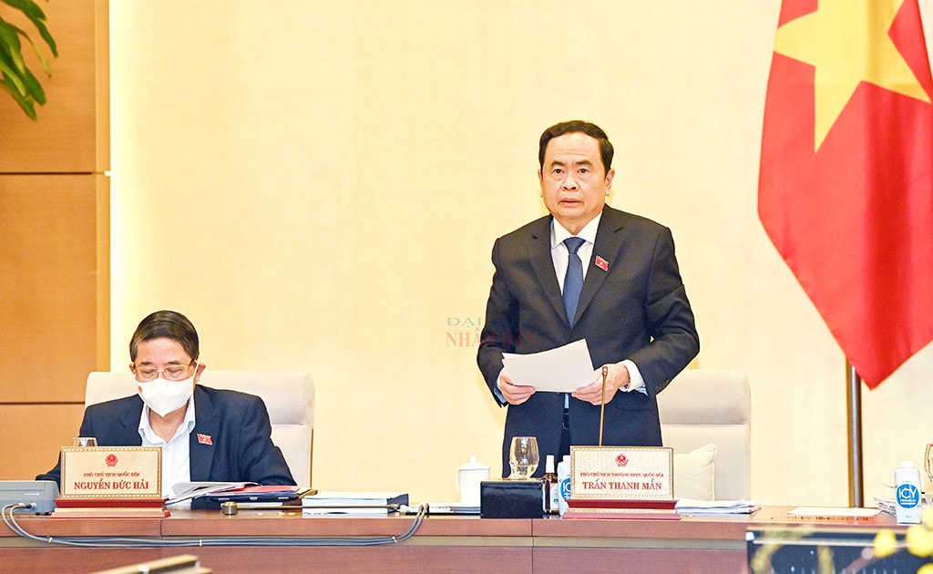Phó Chủ tịch Thường trực Quốc hội Trần Thanh Mẫn điều hành phiên họp Ảnh: Lâm Hiển