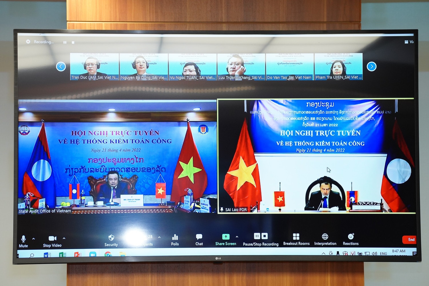 Hội nghị trực tuyến giữa KTNN Việt Nam và KTNN Laò