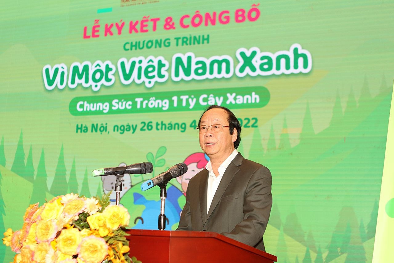 Thứ trưởng Bộ Tài nguyên và Môi trường Võ Tuấn Nhân phát biểu tại buổi lễ