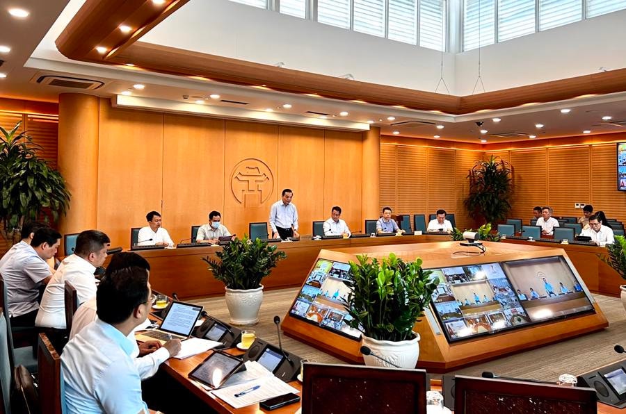 Các đại biểu tham dự phiên họp tại điểm cầu Thành phố Hà Nội