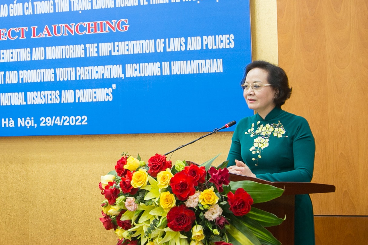 Bộ trưởng Nội vụ, Phó Trưởng Ban Tổ chức Trung ương Phạm Thị Thanh Trà phát biểu khai mạc