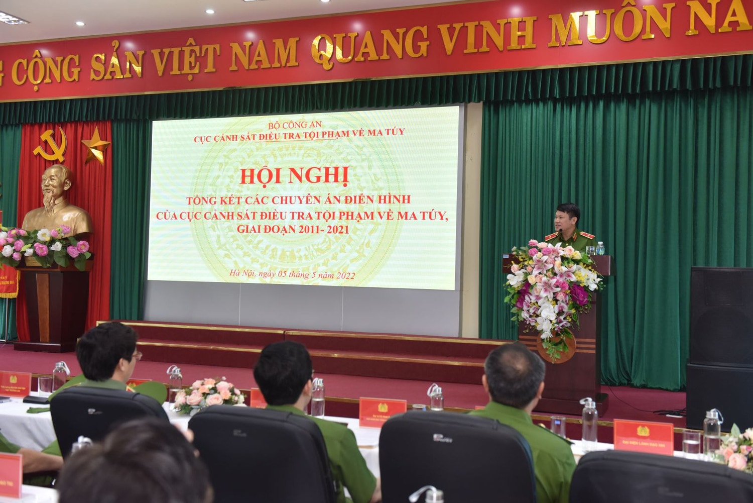 Cục trưởng C04, Thiếu tướng Nguyễn Văn Viện phát biểu tại hội nghị Ảnh: C04 Cục trưởng C04, Thiếu tướng Nguyễn Văn Viện phát biểu tại hội nghị