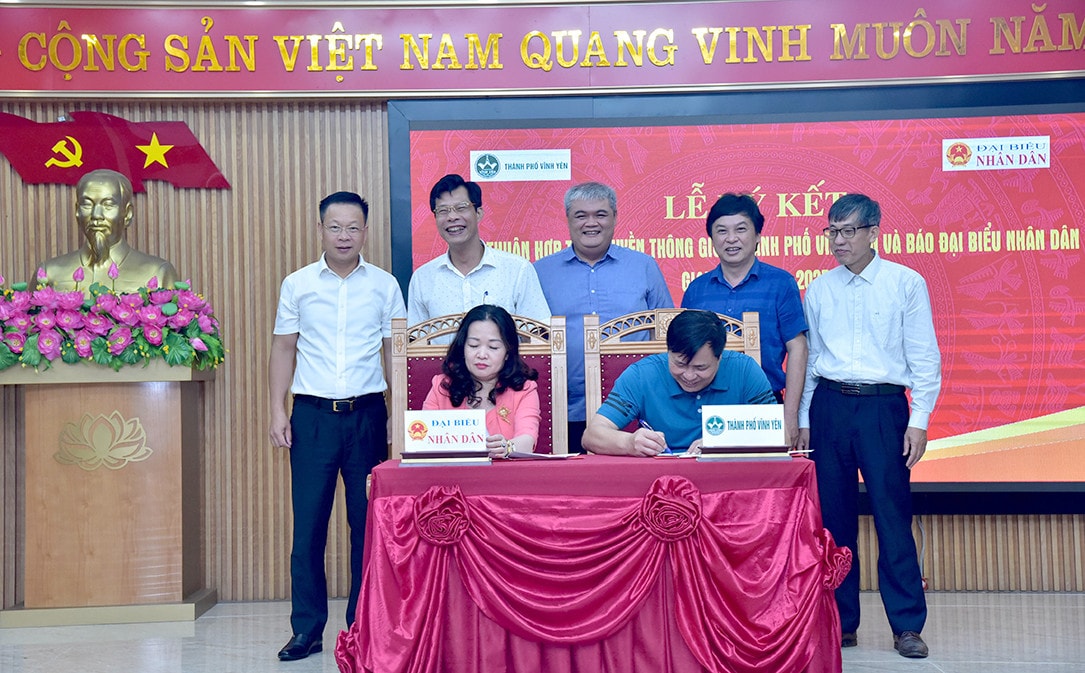 Báo Đại biểu Nhân dân và Thành phố Vĩnh Yên, Vĩnh Phúc ký thỏa thuận hợp tác truyền thông -0