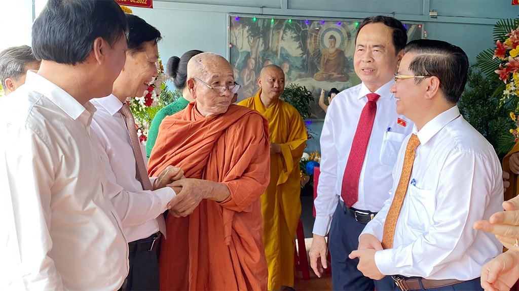 Phó Chủ tịch Thường trực Quốc hội Trần Thanh Mẫn thăm, chúc mừng Hòa thượng Thích Giác Nhường -2