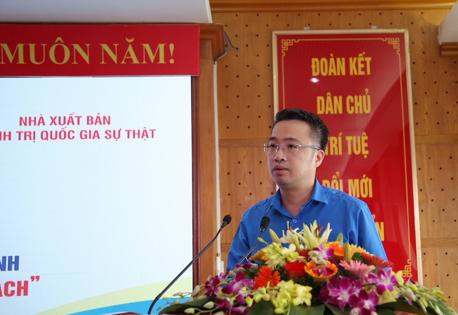 Bí thư Trung ương Đoàn Nguyễn Tường Lâm phát biểu tại lễ khởi động cuộc thi Khởi động cuộc thi giới thiệu sách về Chủ tịch Hồ Chí Minh -0