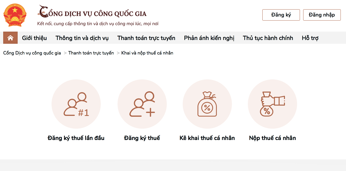 Người nộp thuế sử dụng Cổng dịch vụ Công Quốc gia để thực hiện các giao dịch khác nhau Ảnh CDVCGQ