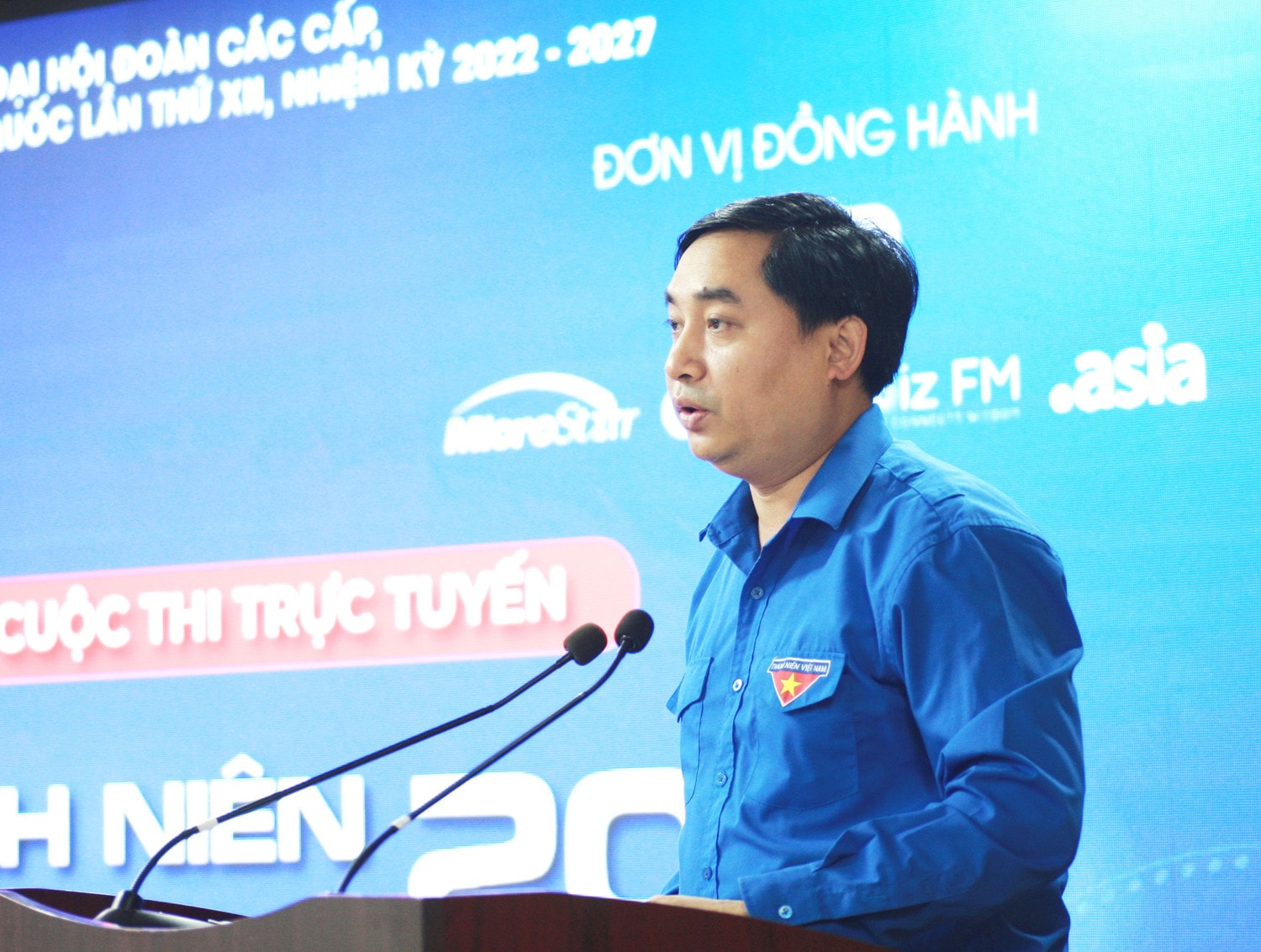 Phó Trưởng Ban Đoàn kết tập hợp thanh niên Nguyễn Trung Tâm phát biểu tại chương trình Phát động cuộc thi “Thanh niên khởi tạo gương mặt số” -0
