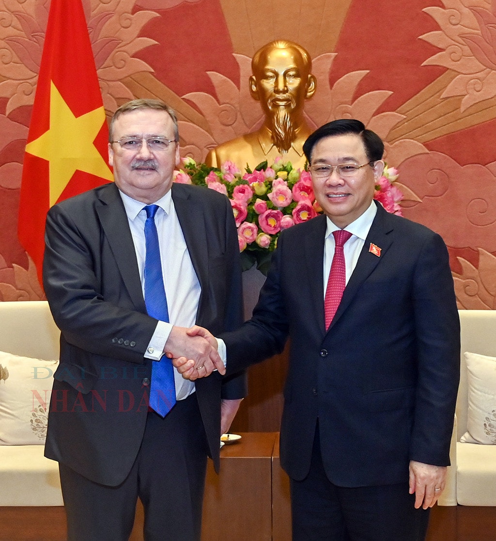 Chủ tịch Quốc hội Vương Đình Huệ tiếp Đại sứ Cộng hòa Bulgaria và Đại sứ Cộng hòa Hungary
