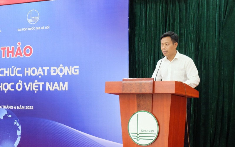 Giám đốc Đại học Quốc gia Hà Nội Lê Quân phát biểu chào mừng Hội thảo Tháo gỡ vướng mắc để nâng cao hiệu quả hoạt động, tối ưu hóa nguồn lực -1