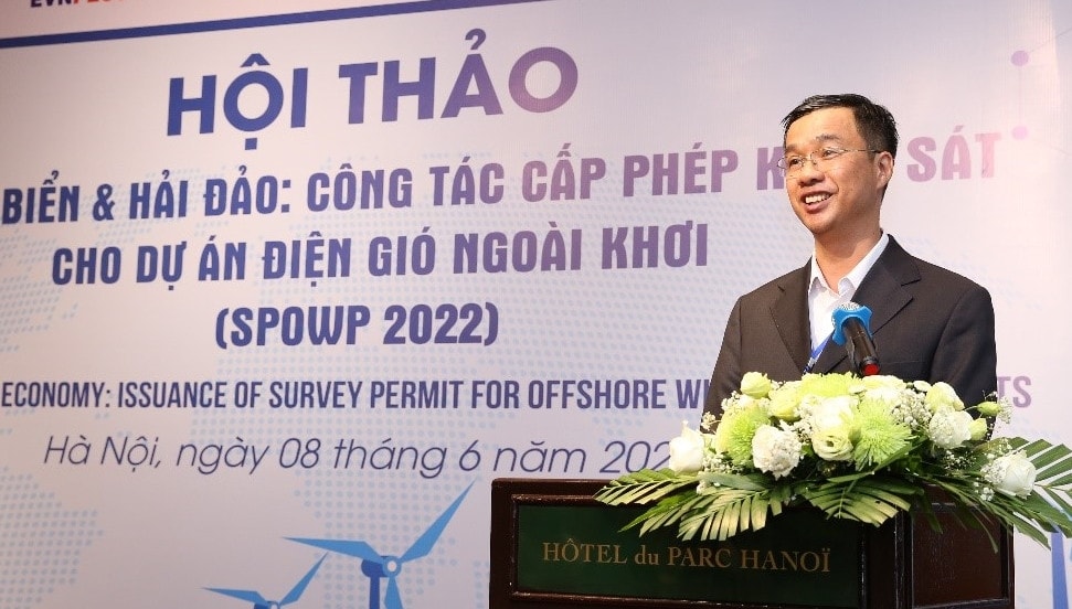 Phó Tổng Giám đốc Công ty cổ phần tư vấn xây dựng điện 3 Trần Quốc Điền phát biểu tại hội thảo