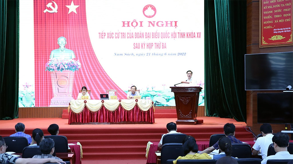 Tổng Thư ký Quốc hội, Chủ nhiệm Văn phòng Quốc hội Bùi Văn Cường tiếp xúc cử tri tại huyện Nam Sách, Hải Dương -1