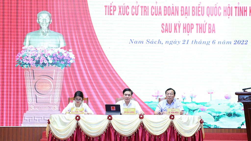 Tổng Thư ký Quốc hội, Chủ nhiệm Văn phòng Quốc hội Bùi Văn Cường tiếp xúc cử tri tại huyện Nam Sách, Hải Dương -0