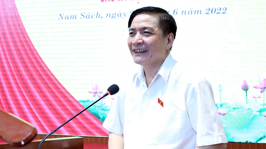Tổng Thư ký Quốc hội, Chủ nhiệm Văn phòng Quốc hội Bùi Văn Cường tiếp xúc cử tri tại huyện Nam Sách, Hải Dương -2