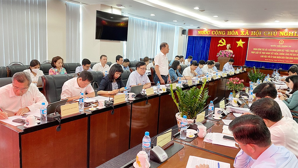 Ủy viên Trung ương Đảng, Tổng Thư ký Quốc hội, Chủ nhiệm Văn phòng Quốc hội Bùi Văn Cường chủ trì làm việc với tỉnh Bình Dương về thực hành tiết kiệm, chống lãng phí -1