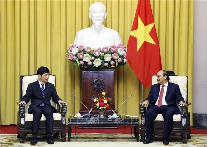 Chủ tịch nước Nguyễn Xuân Phúc tiếp Thống đốc tỉnh Gunma, Nhật Bản Yamamoto Ichita -0