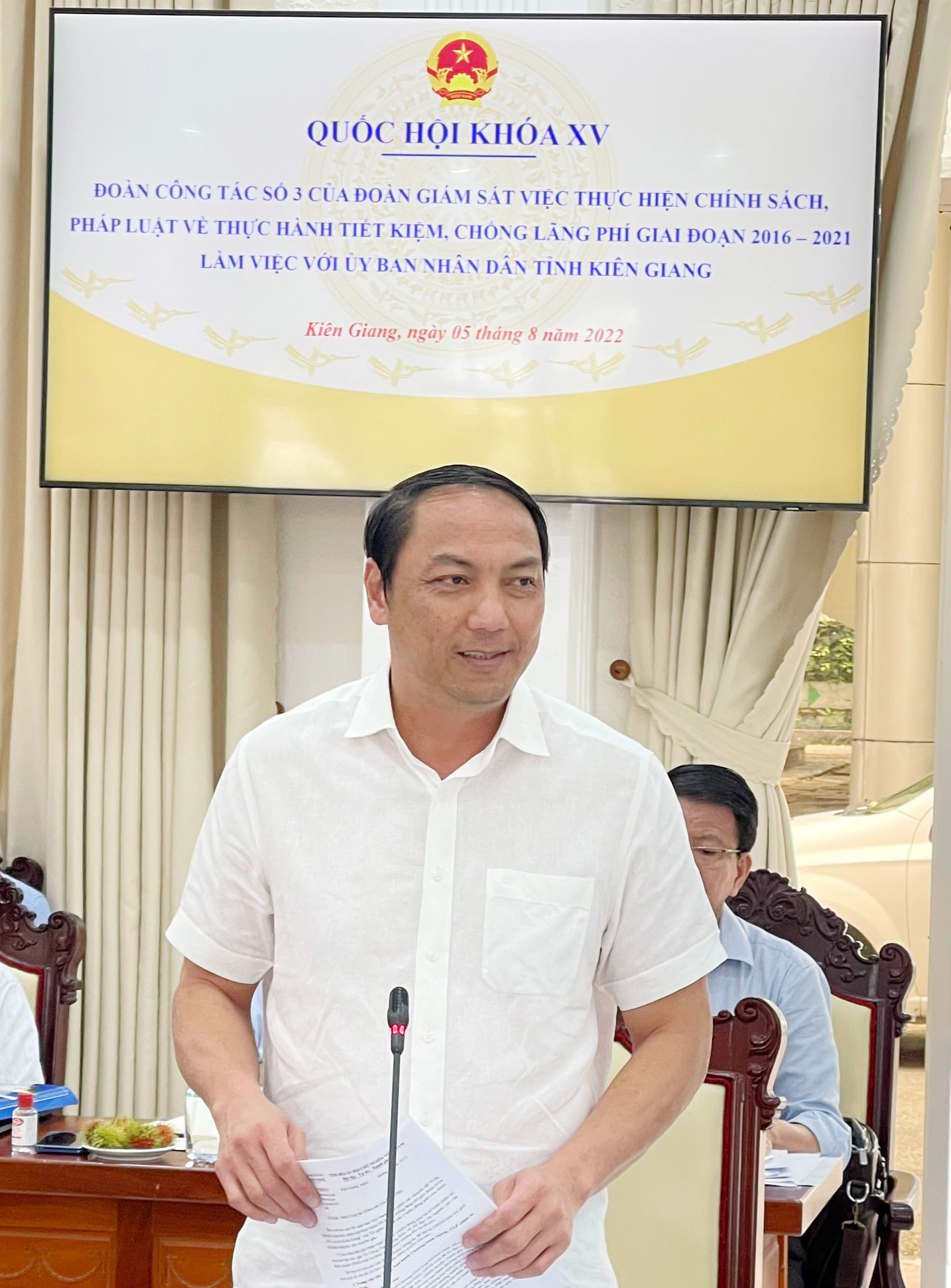 Tổng Thư ký Quốc hội, Chủ nhiệm Văn phòng Quốc hội Bùi Văn Cường làm việc với tỉnh Kiên Giang về thực hành tiết kiệm, chống lãng phí -0