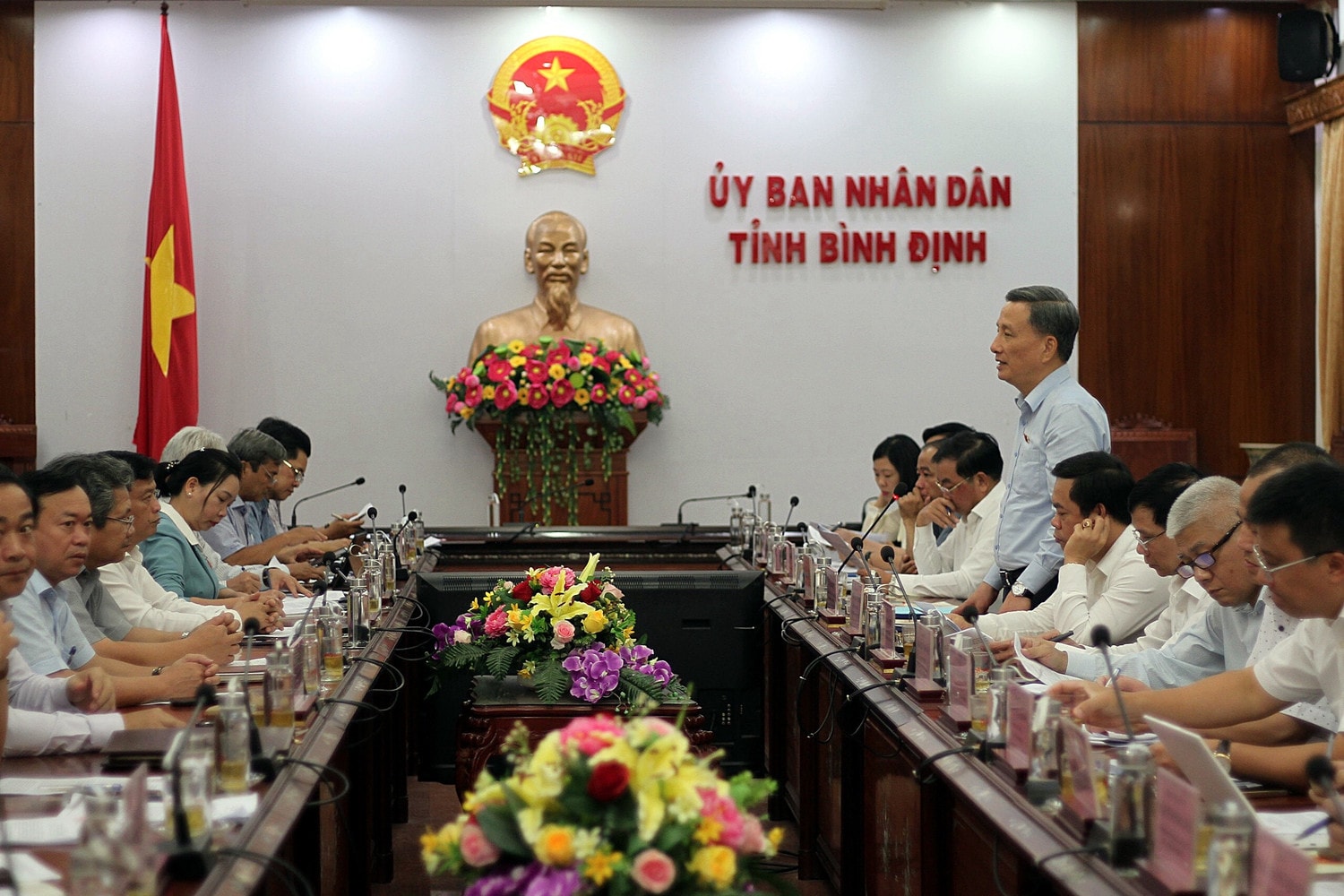 Toàn cảnh buổi làm việc Ủy ban Khoa học, Công nghệ và Môi trường giám sát về ứng phó với biến đổi khí hậu tại Bình Định -0