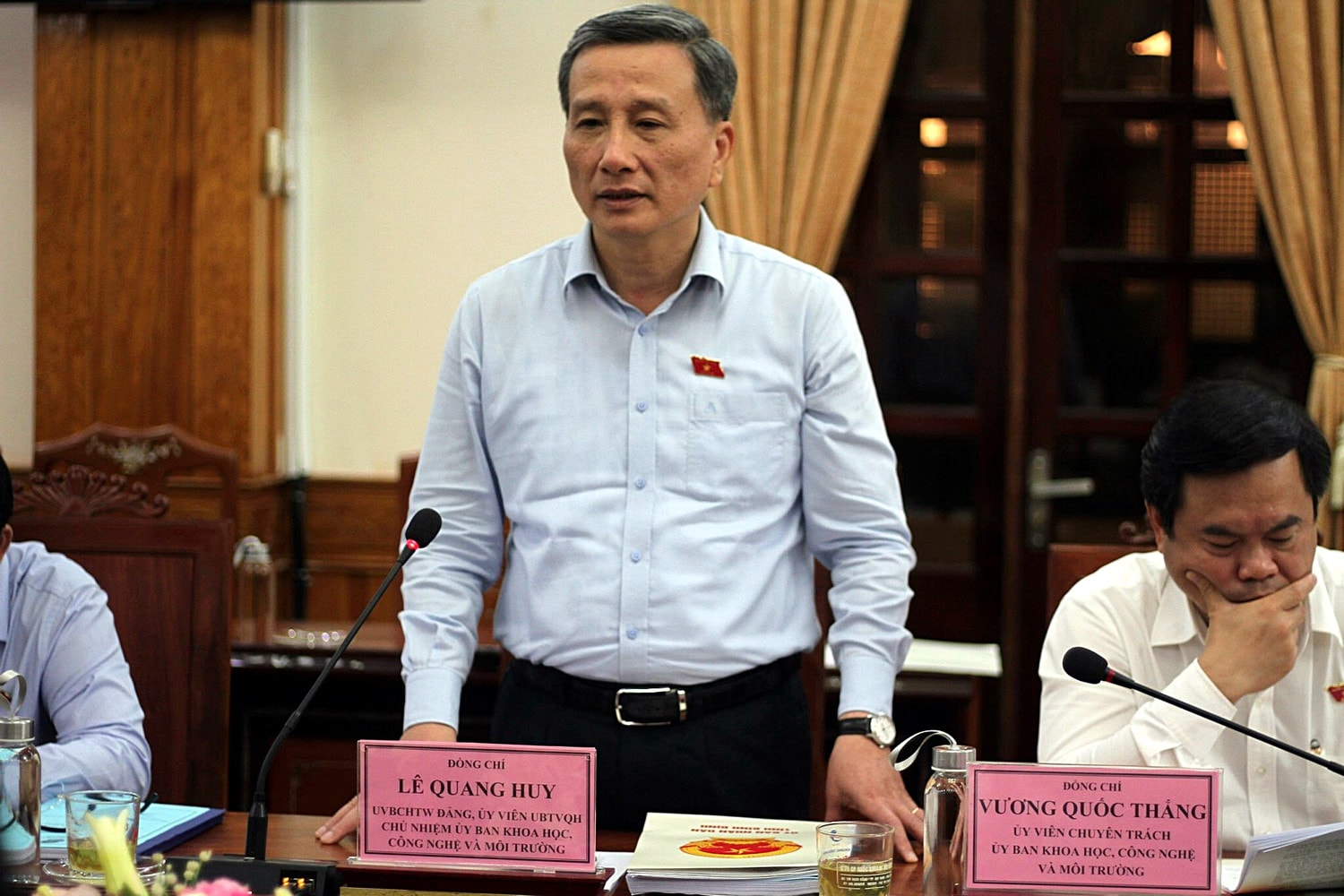 Chủ nhiệm Ủy ban Khoa học, Công nghệ và Môi trường Lê Quang Huy phát biểu kết luận buổi làm việc Ủy ban Khoa học, Công nghệ và Môi trường giám sát về ứng phó với biến đổi khí hậu tại Bình Định -0