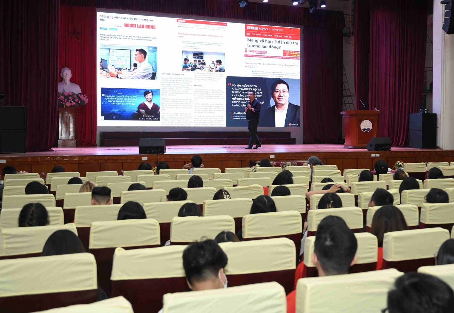 Hơn 100 sinh viên tham gia buổi chia sẻ tri thức tại Học viện Báo chí và Tuyên truyền Sử dụng mạng xã hội để xây dựng thương hiệu cá nhân -0