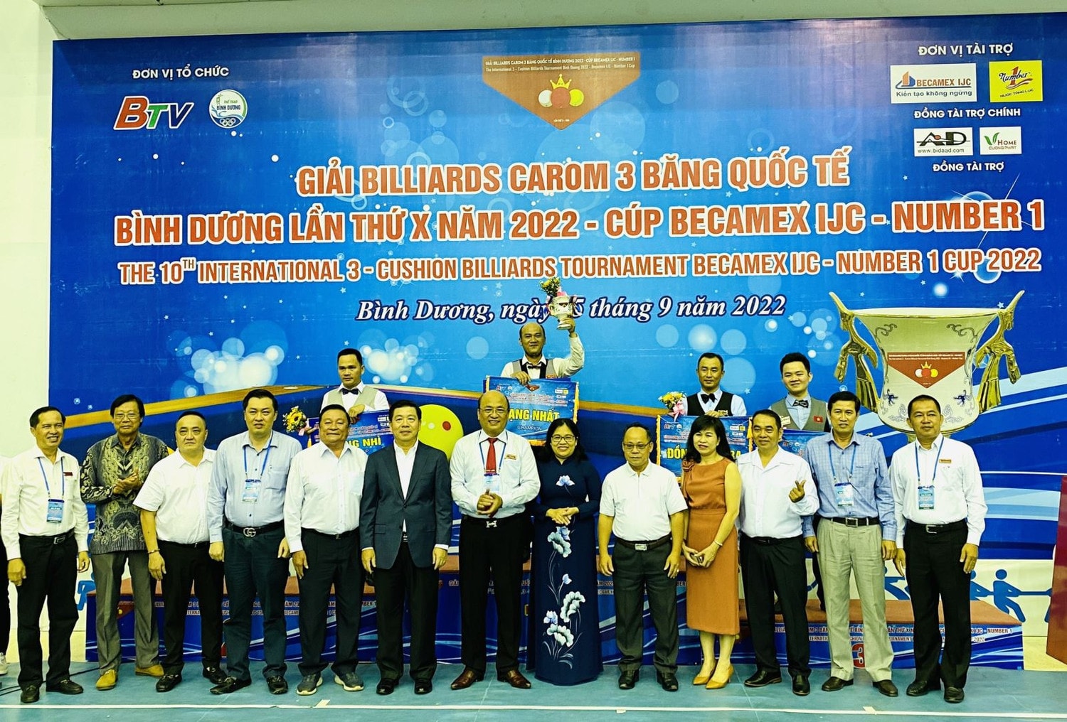 Bế mạc Giải Billiards Carom 3 băng quốc tế Bình Dương tranh cúp Becamex IJC – Number 1 lần thứ 10 -0