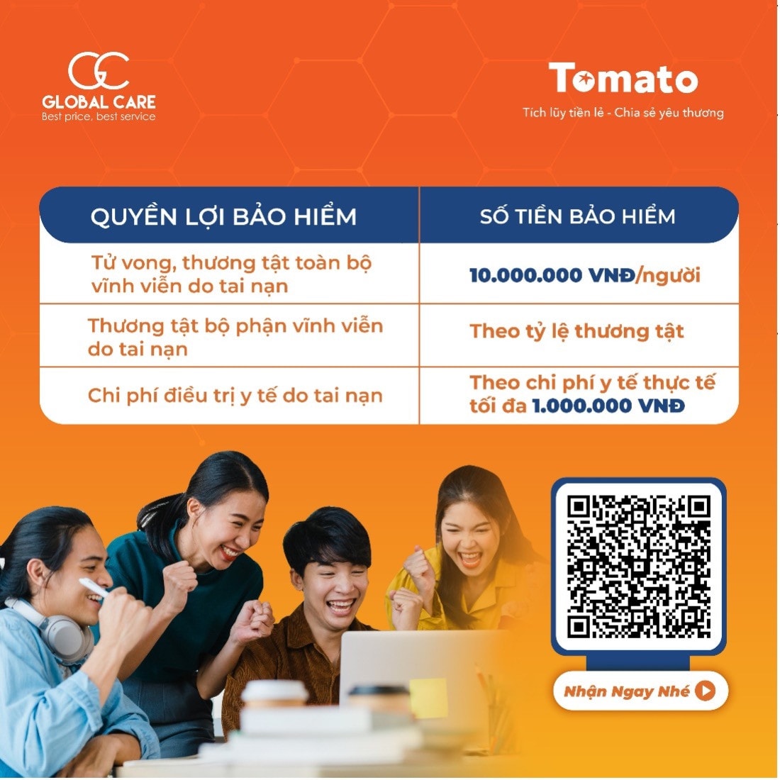 Gia tăng phúc lợi cho người lao động bằng bảo hiểm tai nạn Tomato -0
