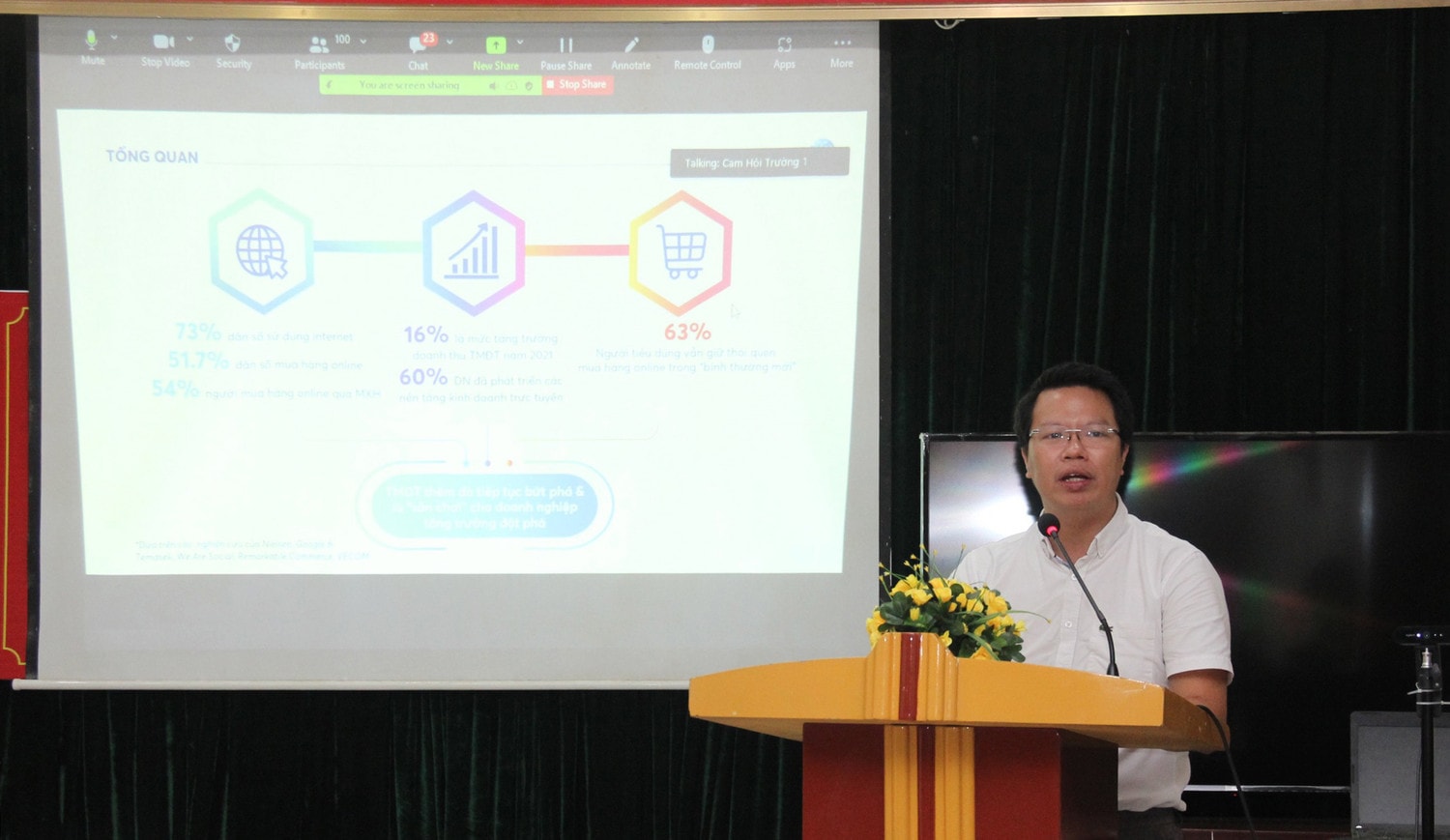 Giám đốc công ty Cổ phần giải pháp KYC Nguyễn Khánh Toàn tại buổi tập huấn Hà Nội tập huấn và hỗ trợ xúc tiến thương mại cho các chủ thể OCOP trên nền tảng tiktok -0