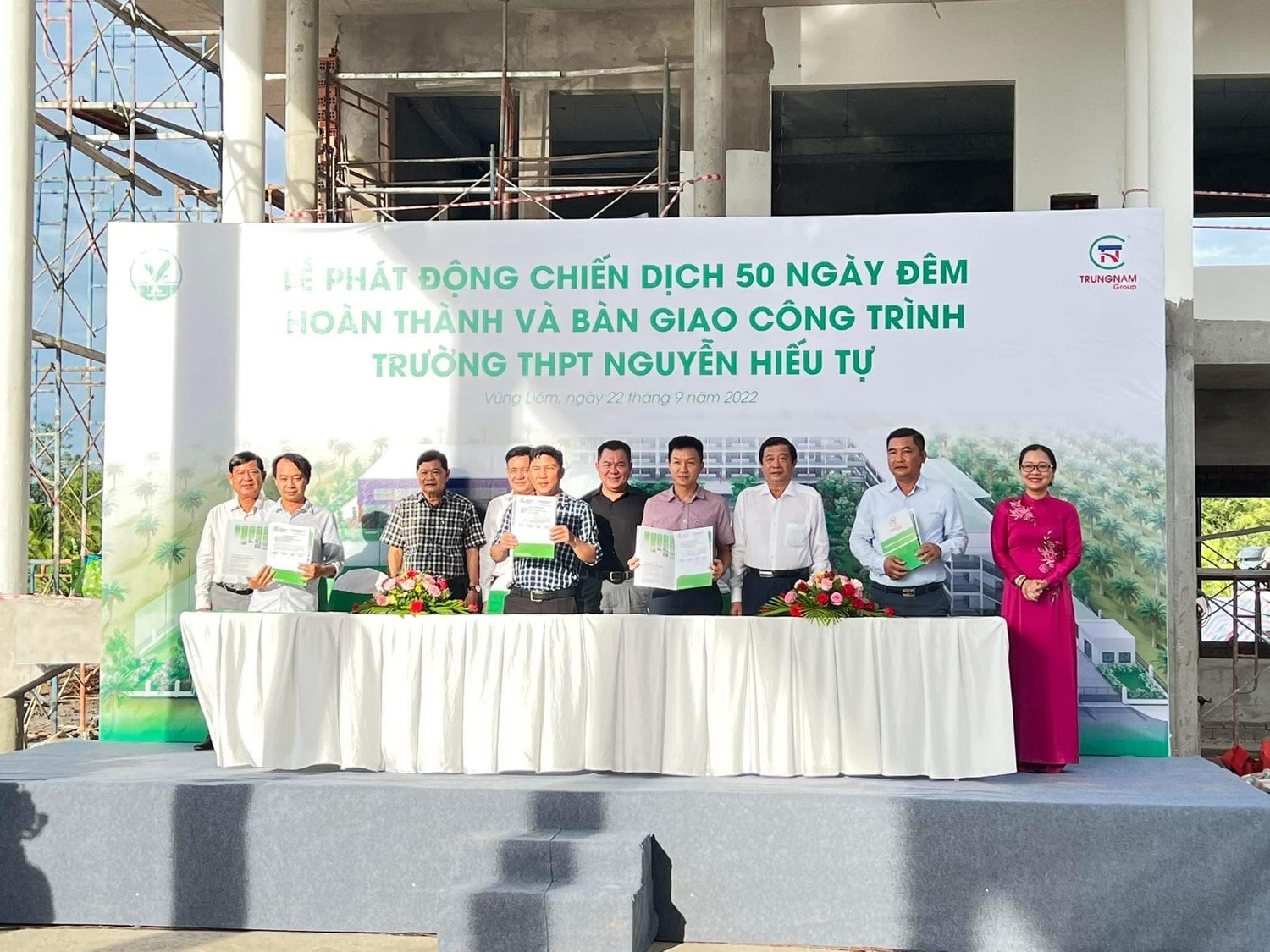 50 ngày đêm nỗ lực hoàn thành và bàn giao trường THPT Nguyễn Hiếu Tự đúng cam kết -0