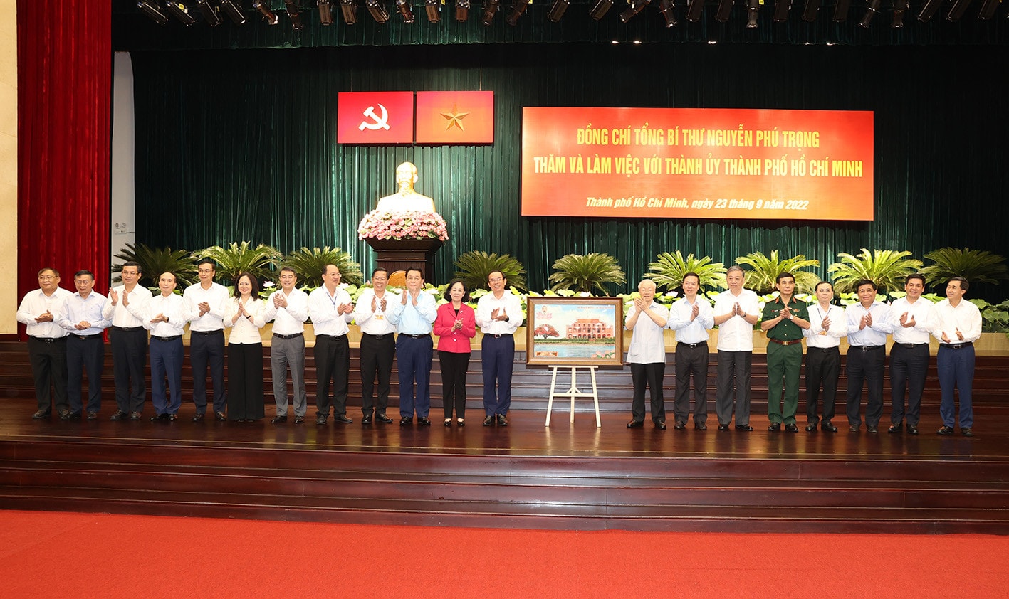 Tổng Bí thư Nguyễn Phú Trọng thăm và làm việc với Thành ủy TP Hồ Chí Minh