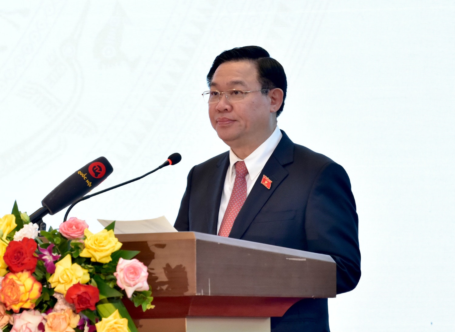 Chủ tịch Quốc hội Vương Đình Huệ phát biểu. Ảnh: Lâm Hiển Chủ tịch Nước Nguyễn Xuân Phúc, Chủ tịch Quốc hội Vương Đình Huệ dự kỷ niệm 30 năm thành lập Ủy ban Quốc phòng và An ninh -0