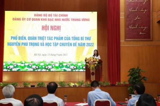 Kho bạc Nhà nước tổ chức hội nghị phổ biến, quán triệt tác phẩm của Tổng Bí thư Nguyễn Phú Trọng -0