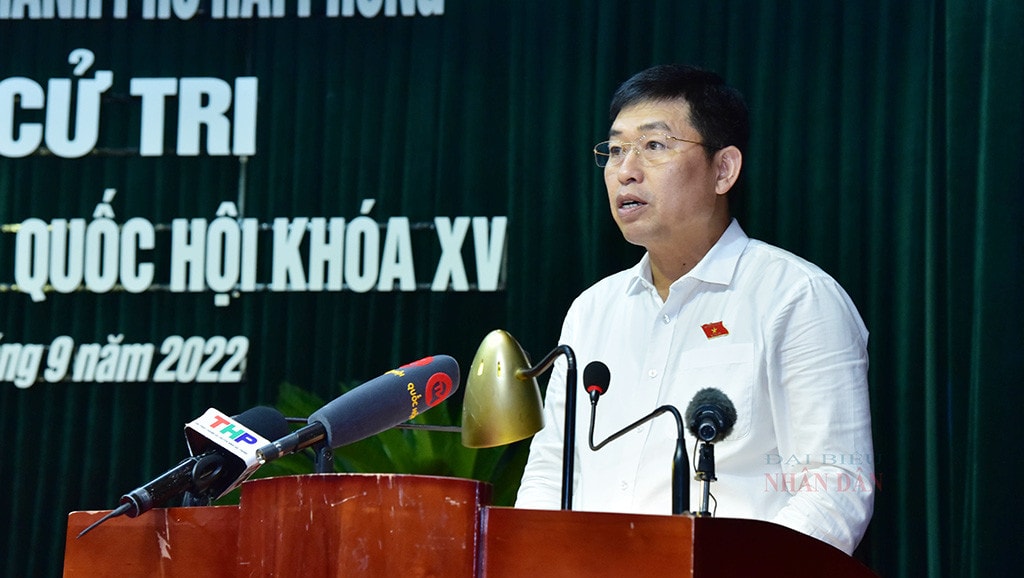 Một số hình ảnh Chủ tịch Quốc hội Vương Đình Huệ tiếp xúc cử tri huyện Thuỷ Nguyên, TP. Hải Phòng